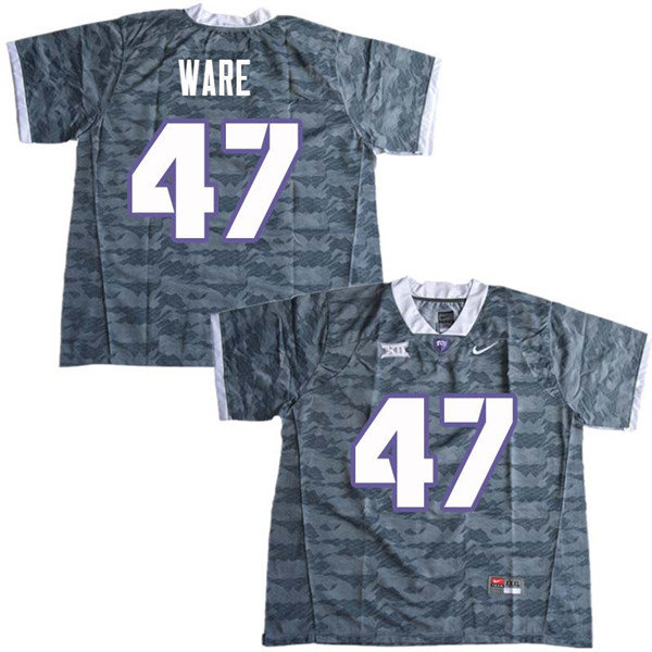 Men #47 Carter Ware TCU Horned Frogs College Football Jerseys Sale-Gray - Click Image to Close